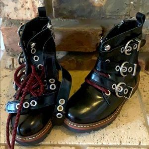 Zara Patent Leather Combat Boots